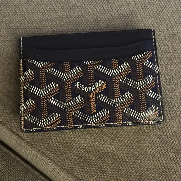 NWT GOYARD Saint-Sulpice Card Wallet in Navy - Picture 2 of 12